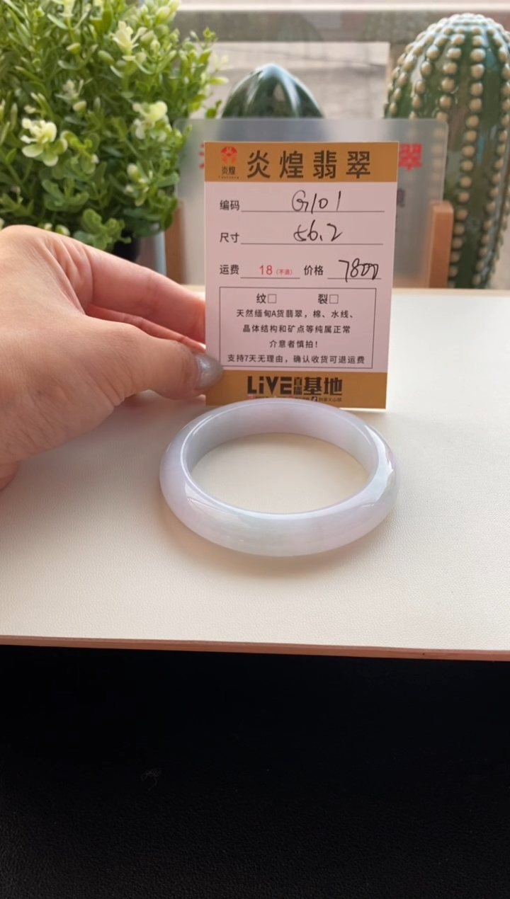未镶嵌手镯翡翠一*圈口56.2编码G101
