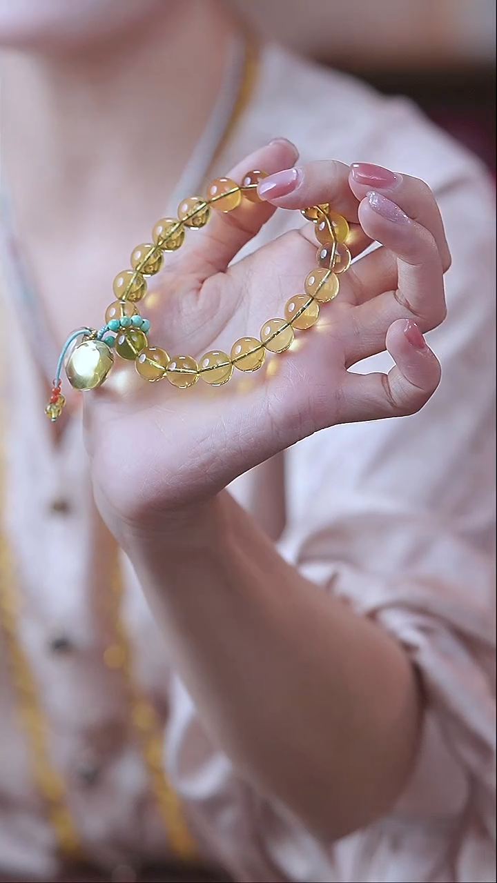 琥珀未镶嵌珠宝奇石10MM蓝珀绿松DIY手串