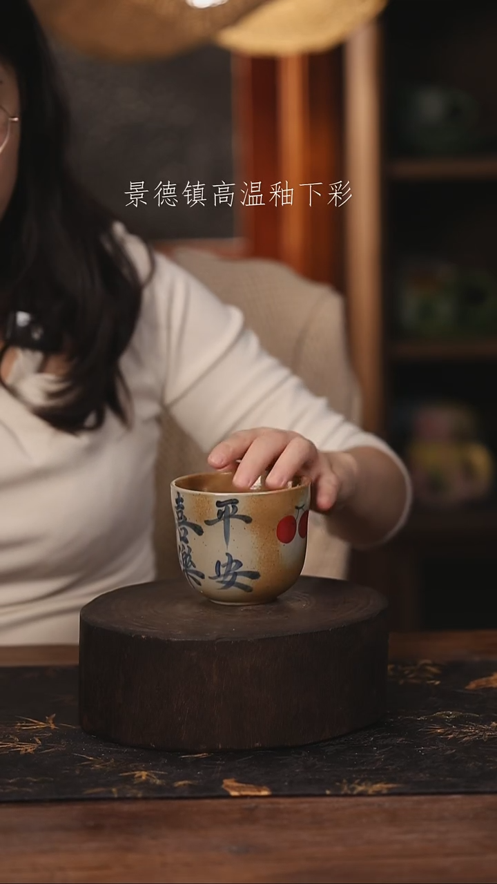 陶瓷景德镇高温釉下手绘陶瓷@L185@