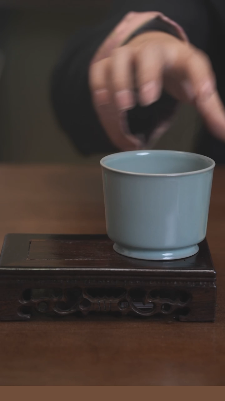 【闪购商品】清凉寺原产地仿古釉手工汝瓷融天杯