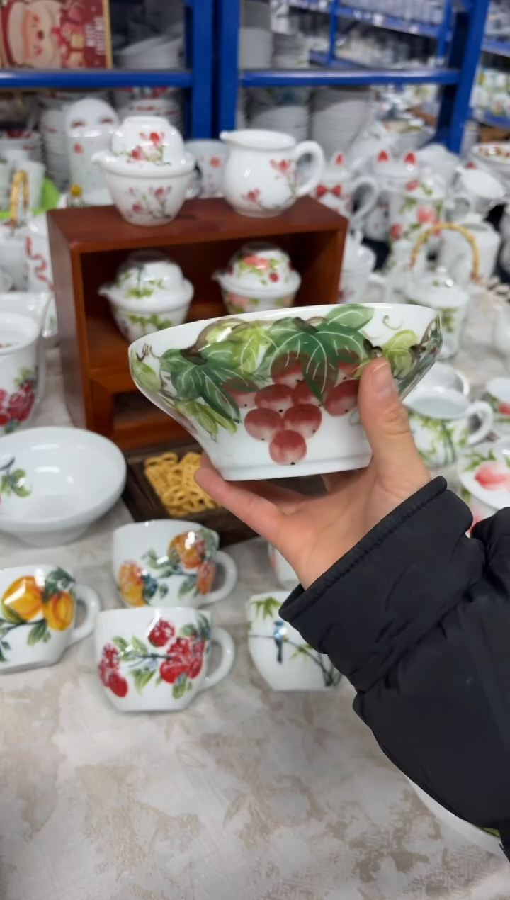 景德镇高温陶瓷食品级手绘釉中彩-葫芦碗