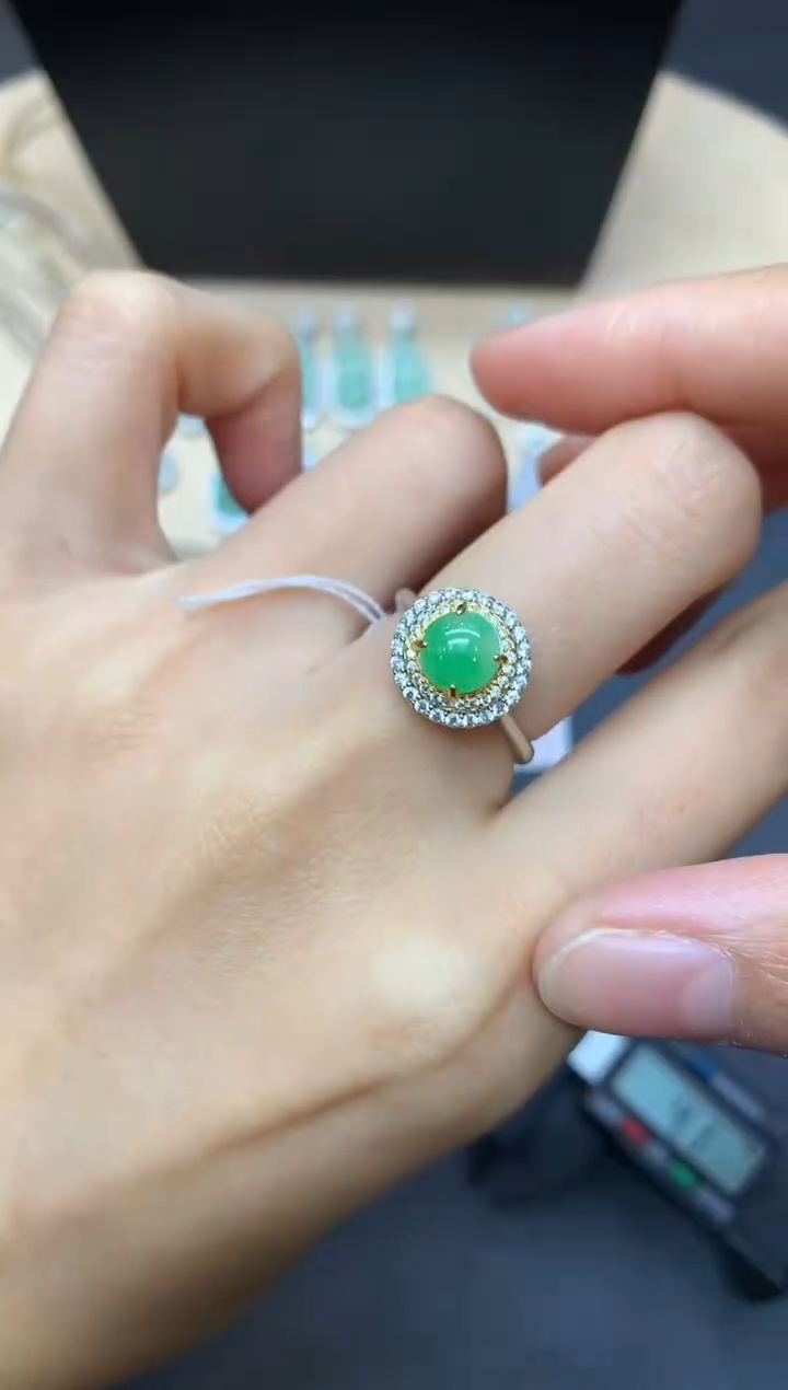 【闪购商品】翡翠戒指银S925镶嵌蛋面【无服务费】