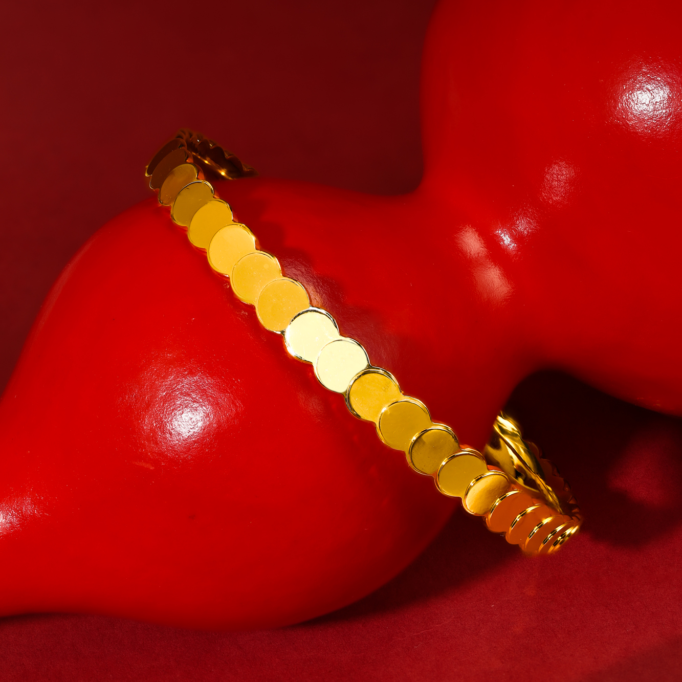 足银手镯 足银手镯 厚包版足银时尚百搭设计感鱼鳞手镯