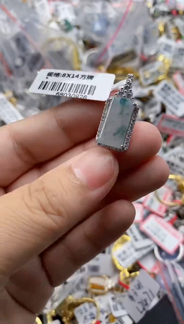 翡翠戒指银S925镶嵌6666     4