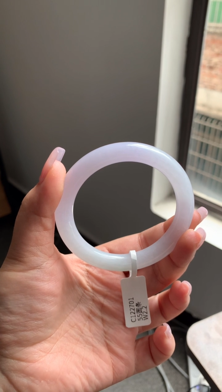 【闪购商品】翡翠手镯（圆镯）未镶嵌55紫罗兰圆条