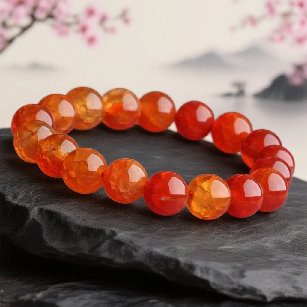 龙鳞凤血10mm红玛瑙手串 红龙纹玛瑙 --礼盒装--294