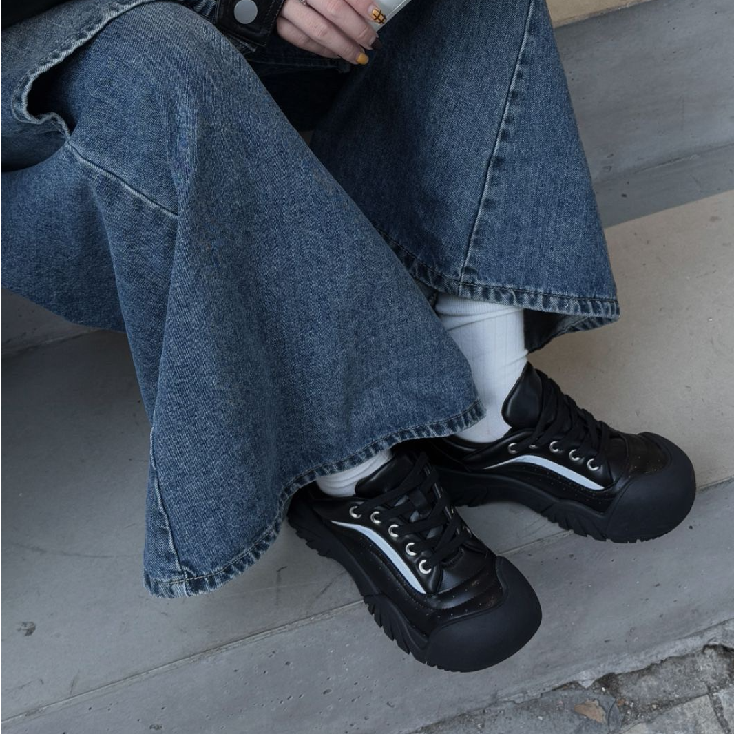 VEEFSHOW 515-1 厚底丑萌憨憨大头鞋秋百搭圆头休闲鞋板鞋登山鞋