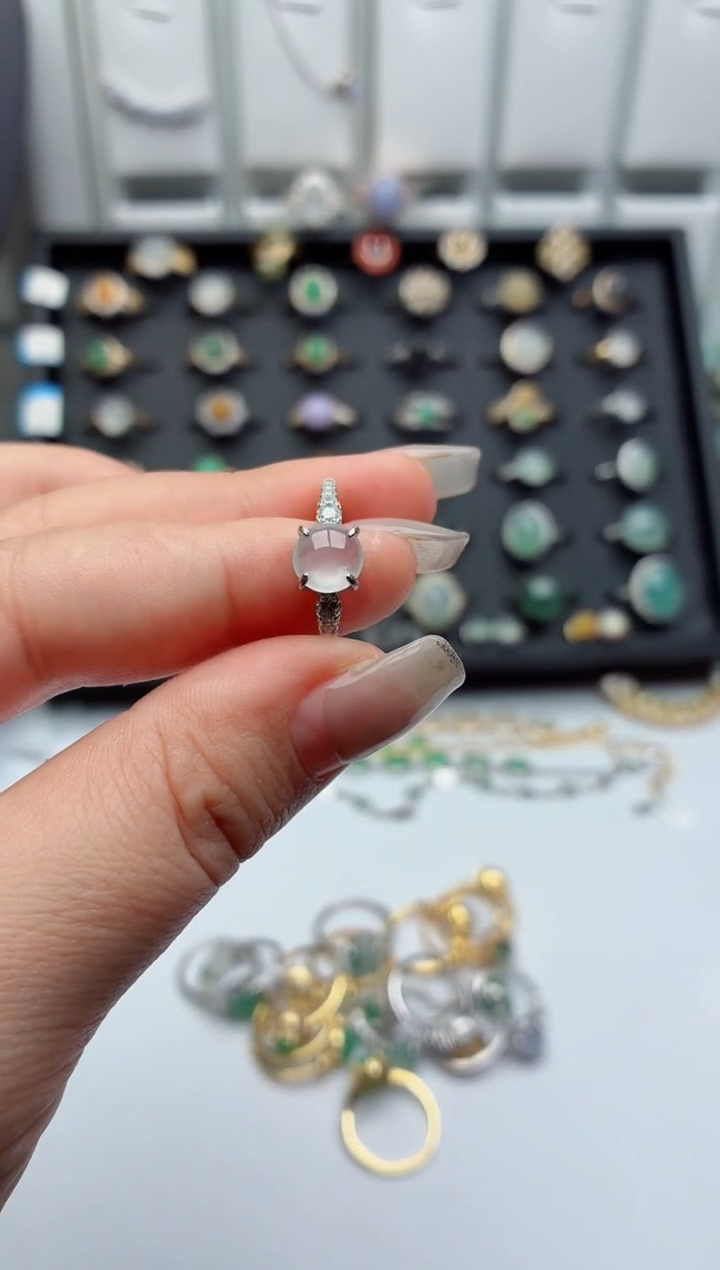 银S925镶嵌戒指翡翠.