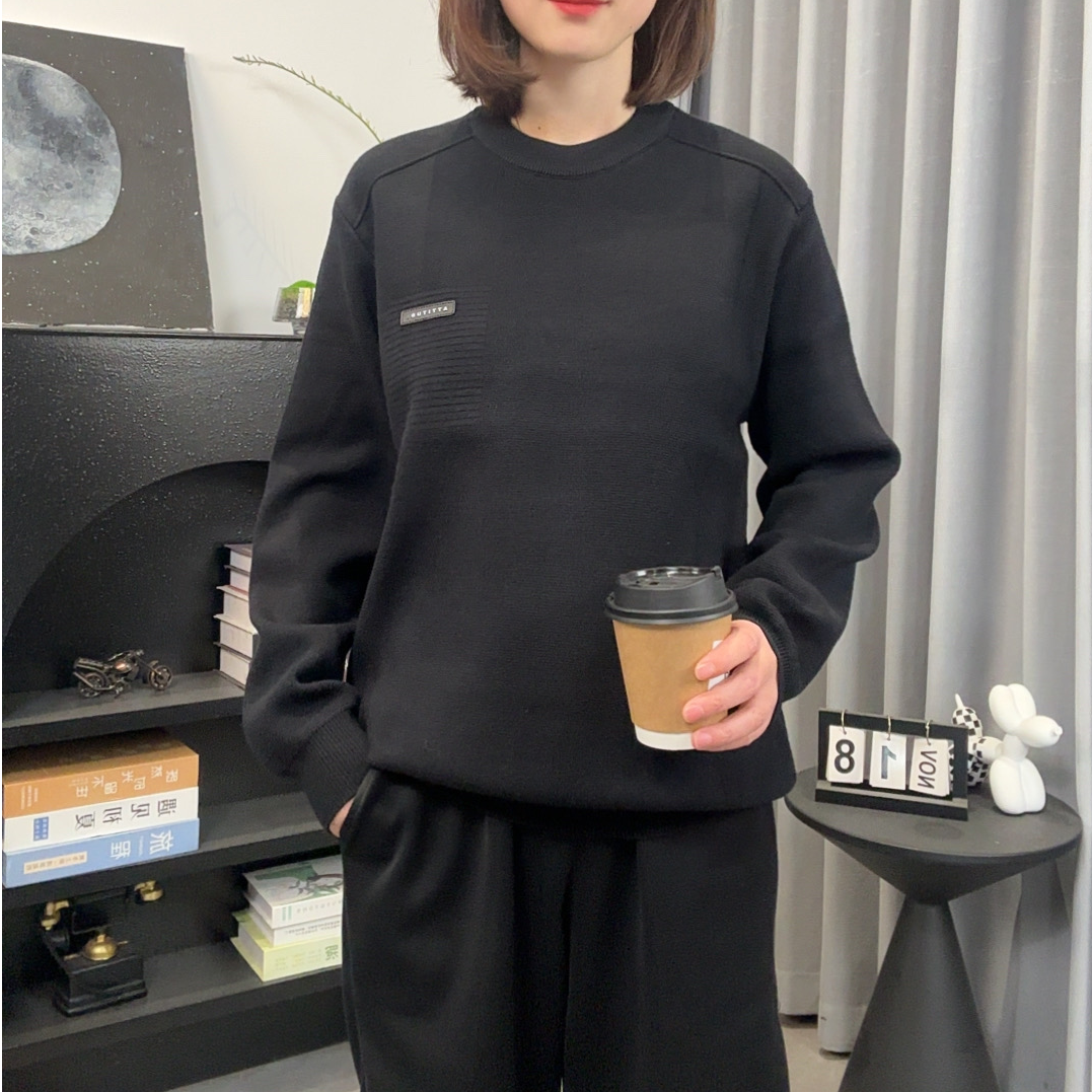 2025秋冬新款圆领长袖男加厚休闲男装透气针织卫衣