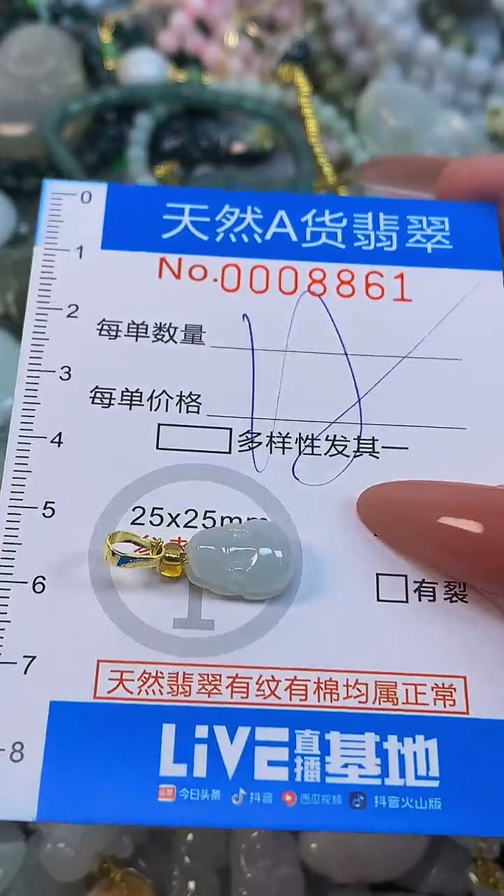 颈饰未镶嵌翡翠净货挂件-8861