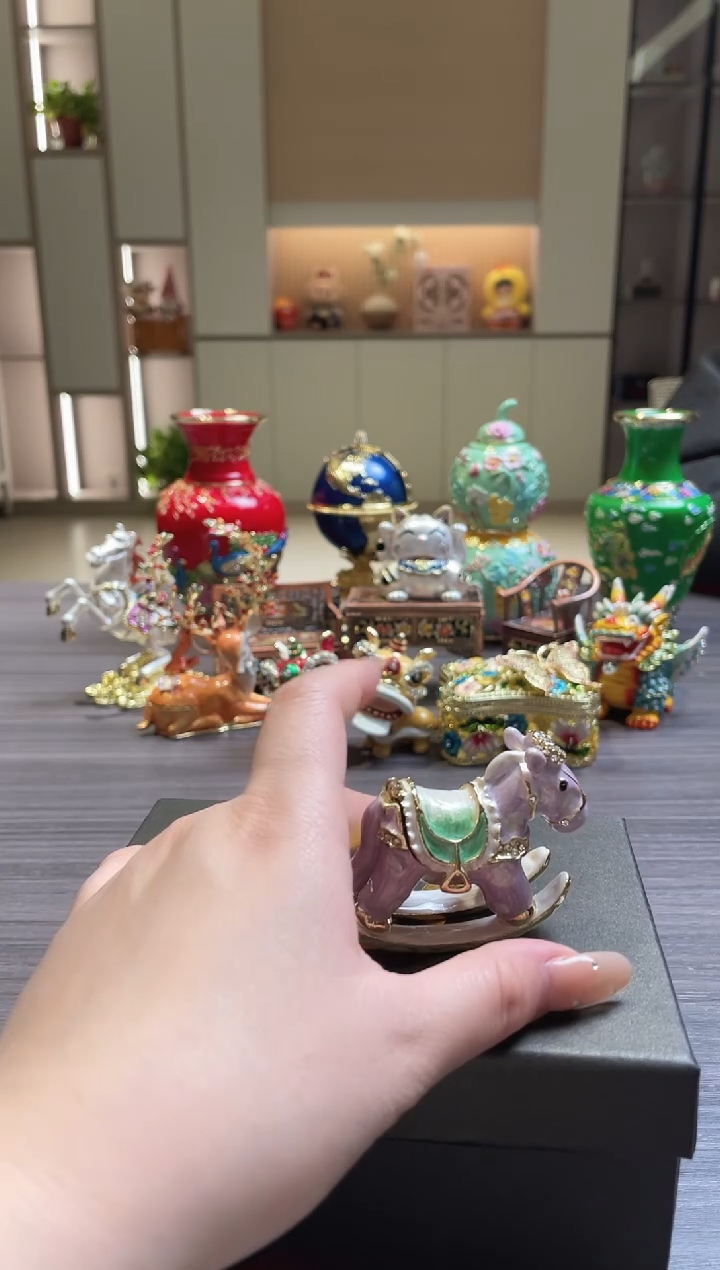 摆件七宝烧珐琅彩首饰盒