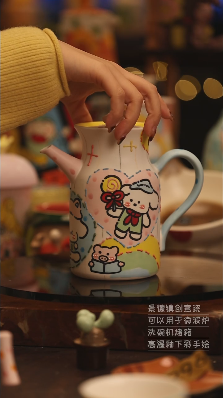 陶瓷景德镇可爱陶瓷釉下彩绘设计师款