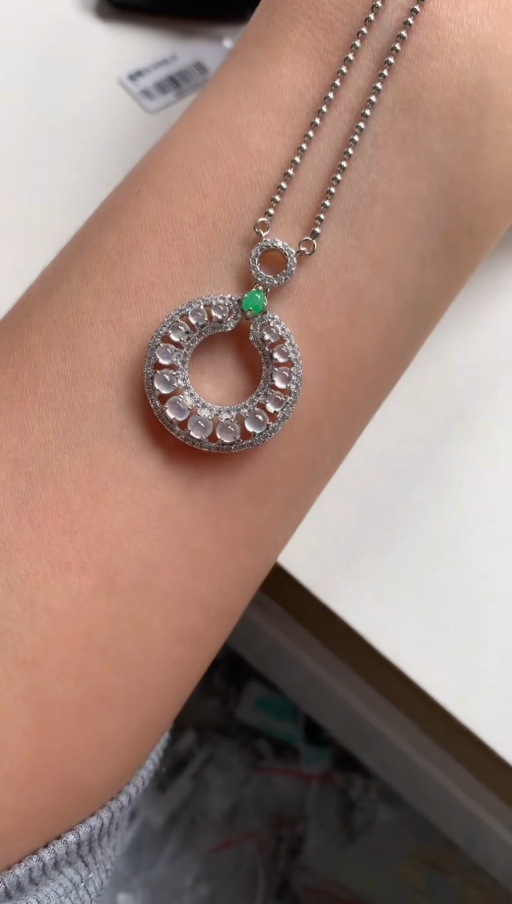 银S925镶嵌戒指翡翠项链9