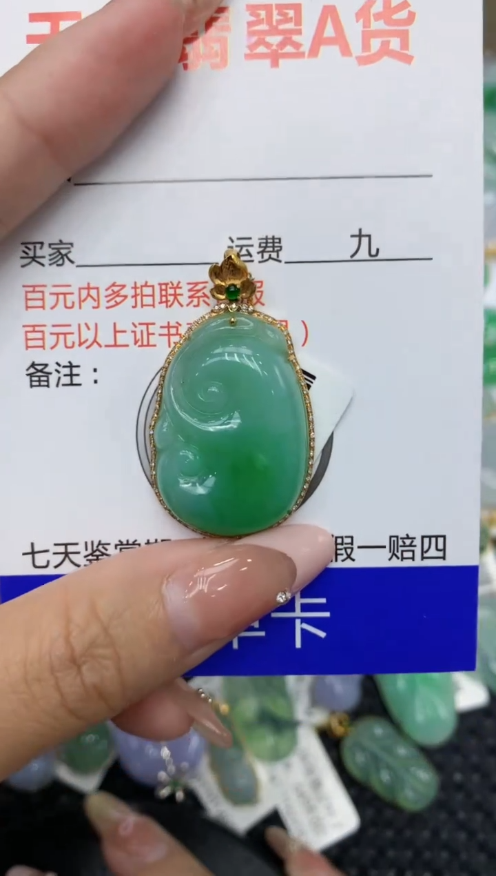 【闪购商品】翡翠颈饰18K金镶嵌111111111