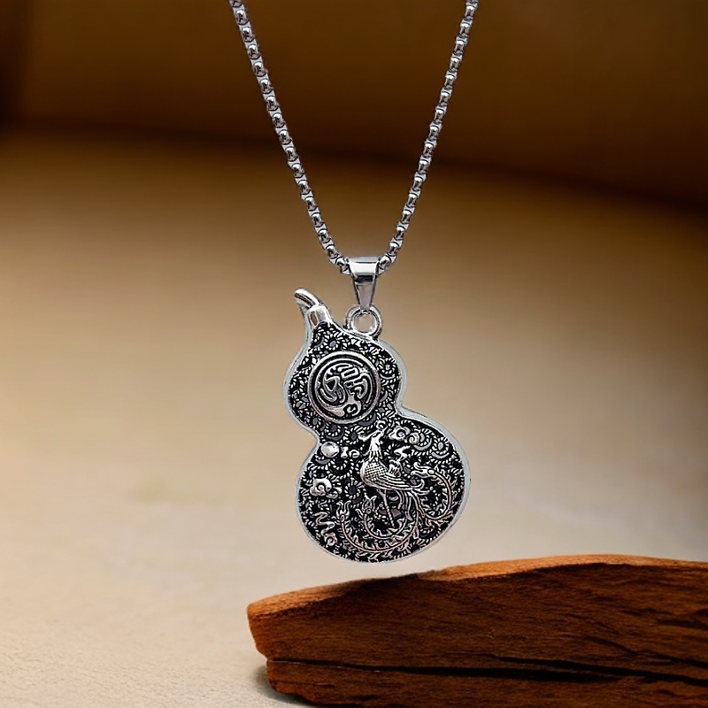 51 龙凤呈祥聚财葫芦吊坠长款项链