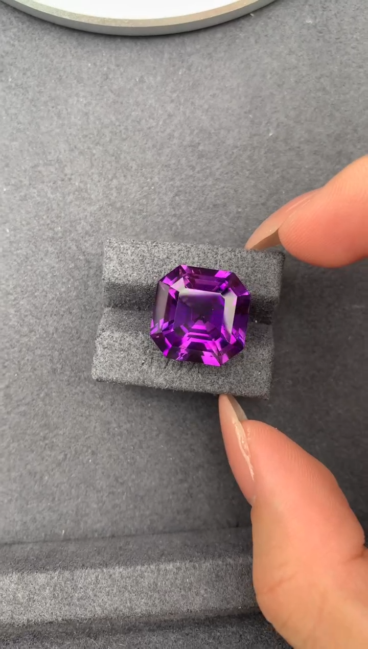 未镶嵌珠宝半成品紫晶14.1ct天然紫水晶 定制 FC