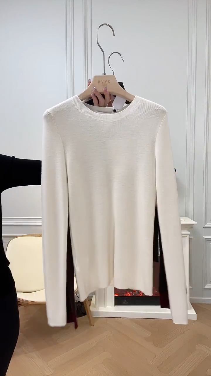 图片款白色圆领针织衫 均码