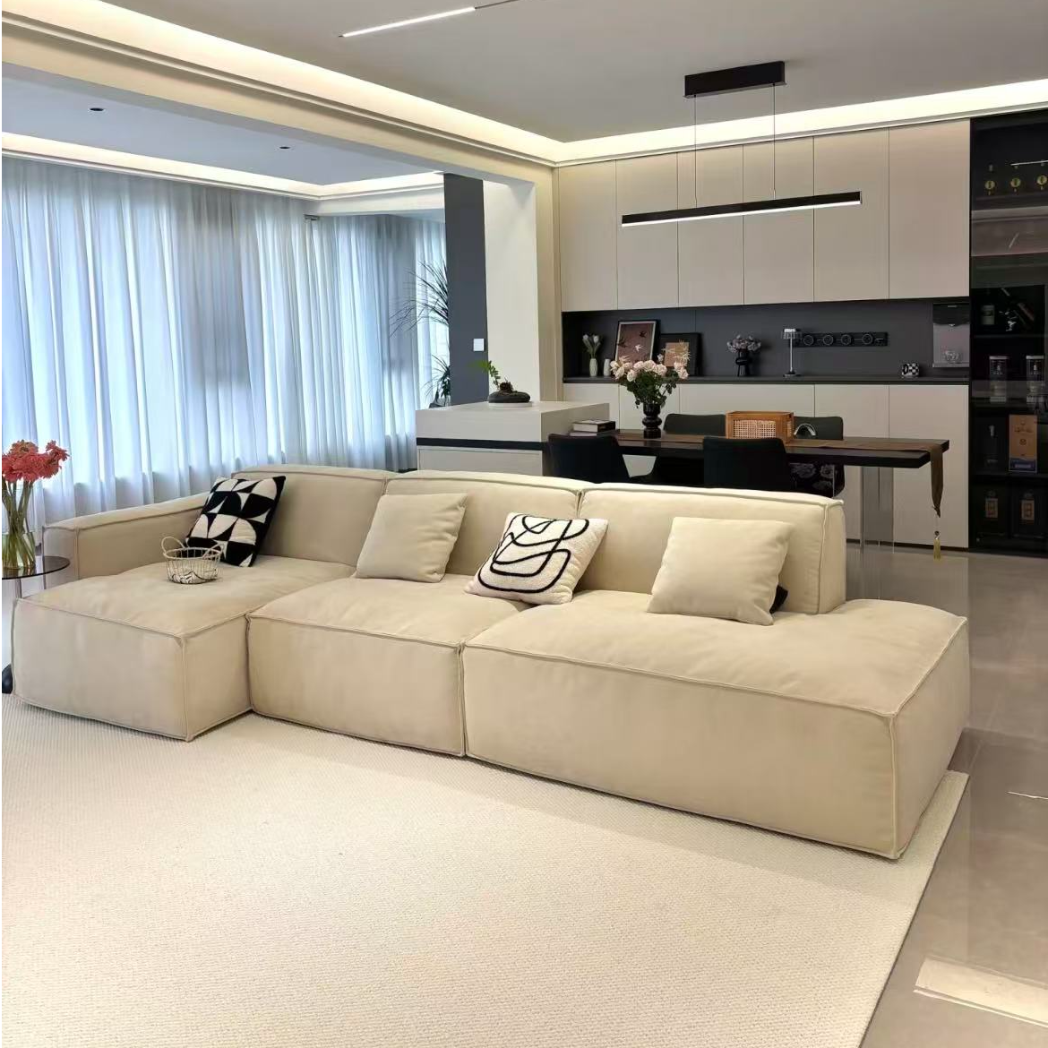 【梵迪纳】豆腐块沙发客厅大坐深轻奢创意简约磨砂极简