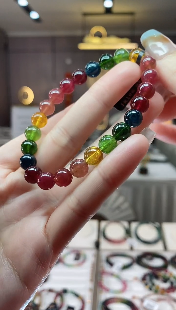 【闪购商品】碧玺单圈手串7mm+未镶嵌一物一证dan