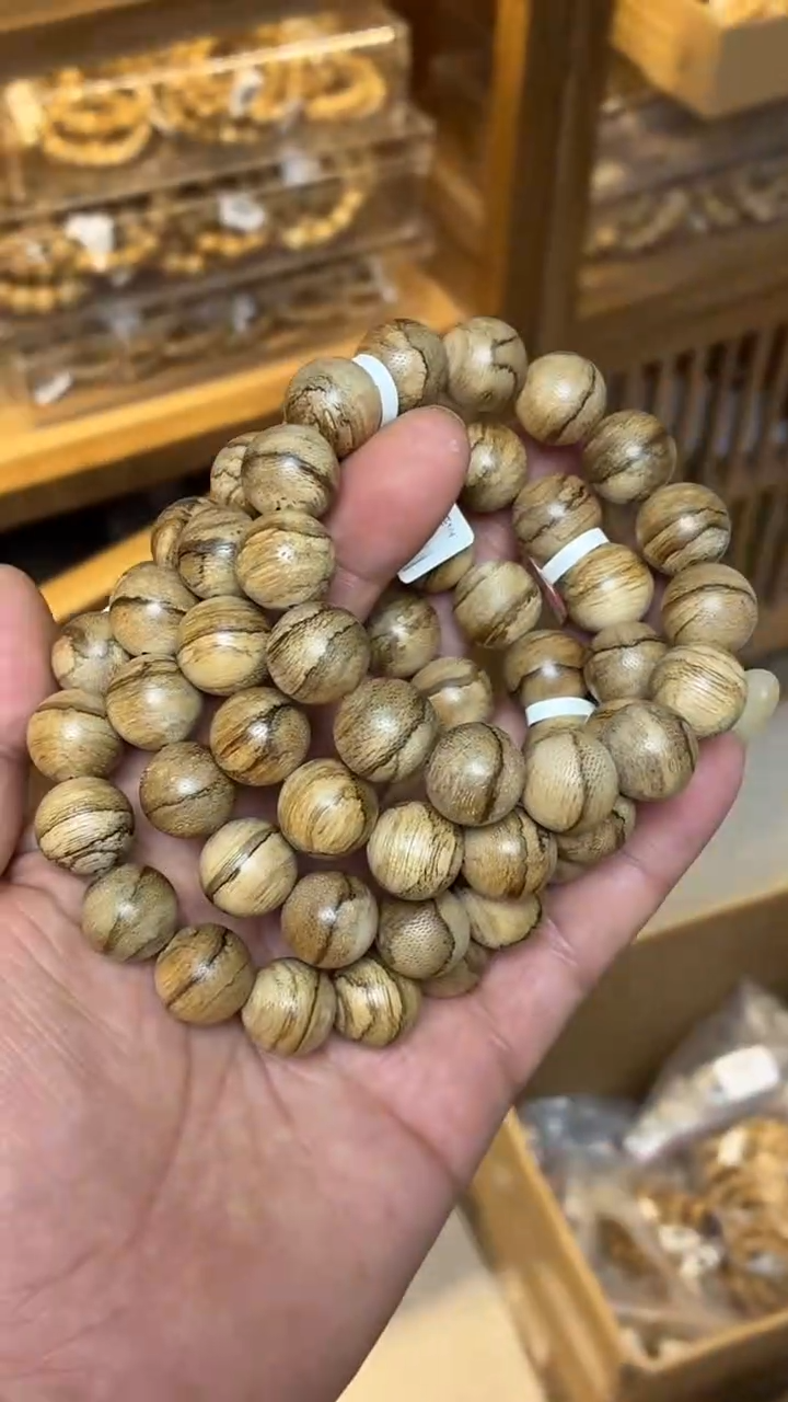 沉香手串 达拉干圆珠单圈虎皮纹1.5多样性发其一