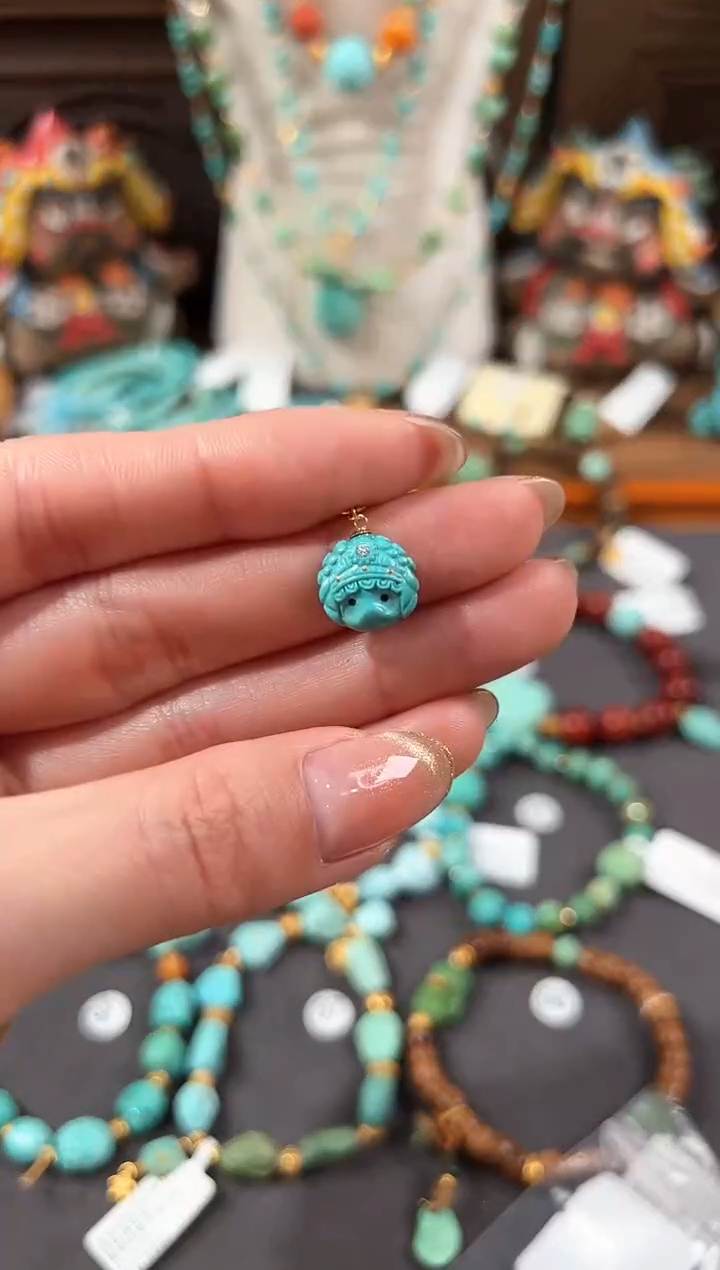 【闪购商品】绿松石提溜18K金镶嵌绿松石提溜