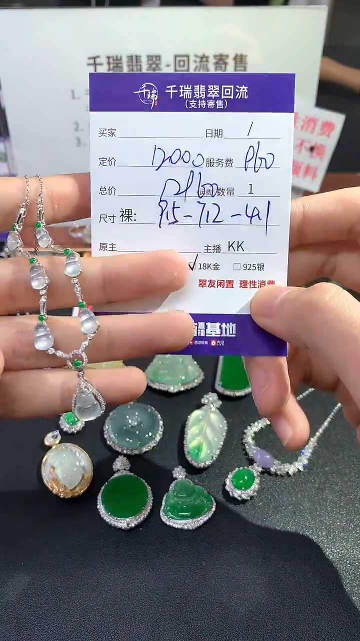 【闪购商品】翡翠套链18K金镶嵌套链回流不退不换|12960+0