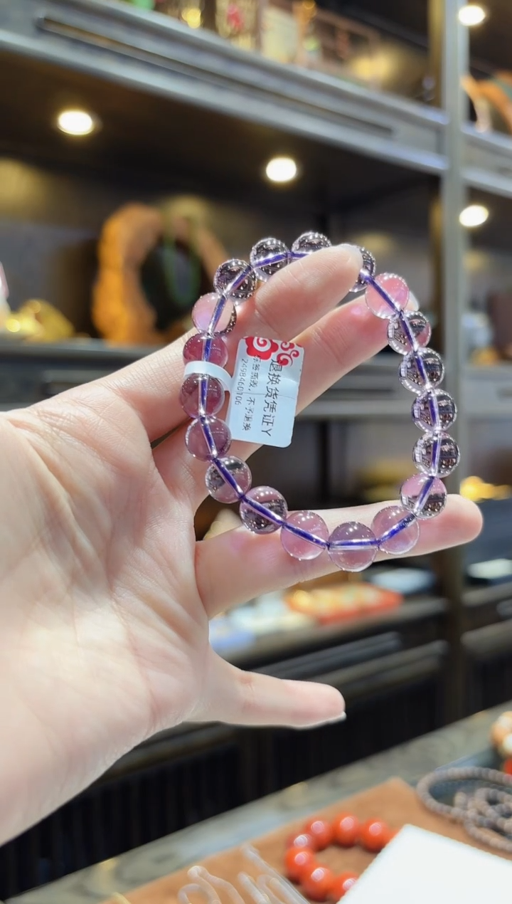 【闪购商品】水晶手串未镶嵌圆珠紫水晶手串10.1Y