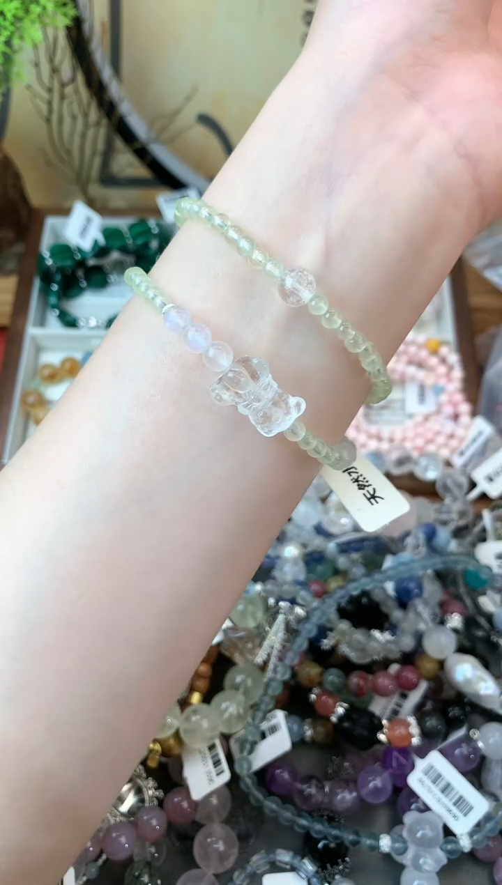 葡萄石银S925镶嵌手绳474手串