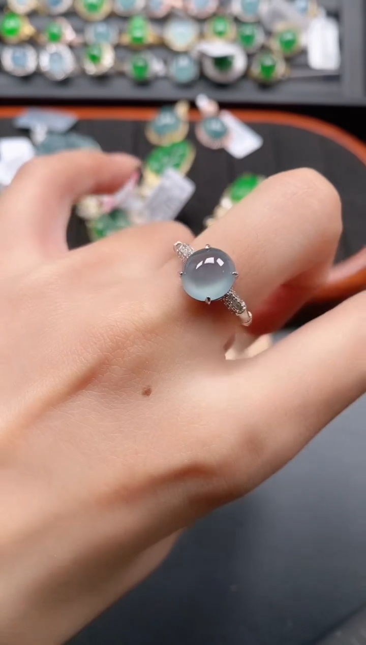 银S925镶嵌戒指翡翠11111