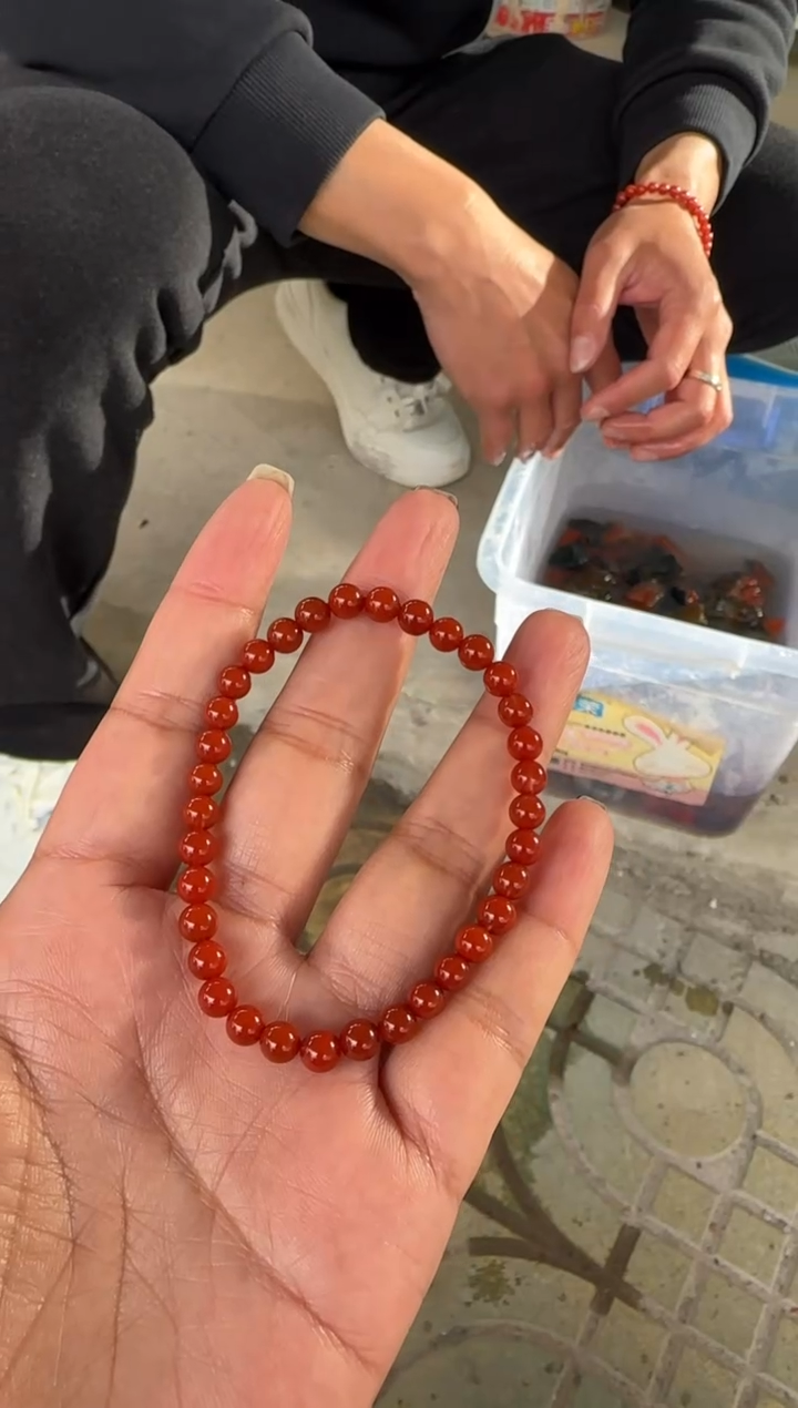 未镶嵌珠串南红玛瑙原矿无优化大陷坝单圈5mmW