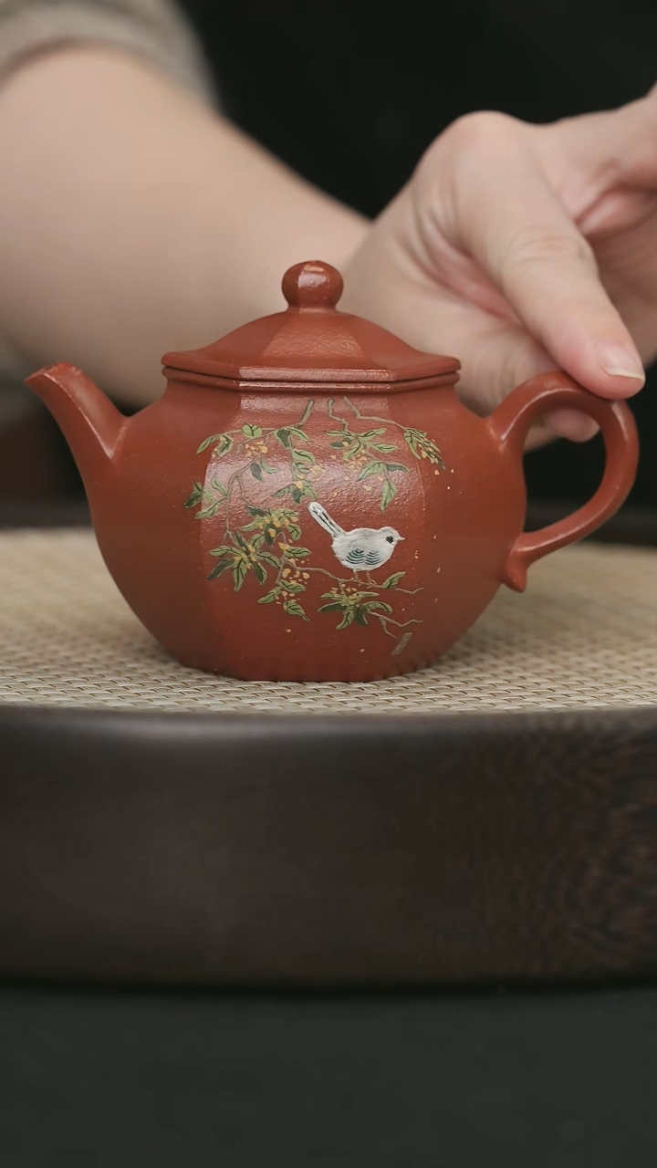 【闪购商品】紫砂茶壶ZYT70陈飞六方玲珑红降坡160cc