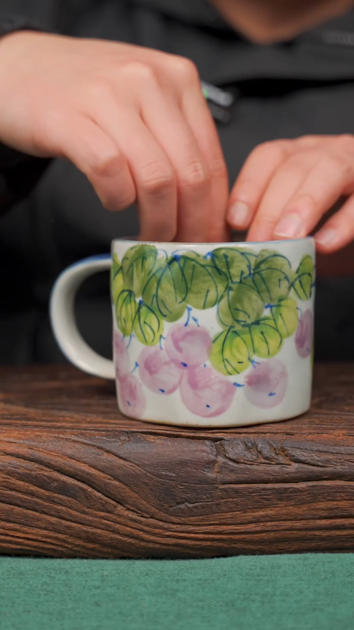 【闪购商品】瓷片64景德镇杯釉下手工手绘瓷器