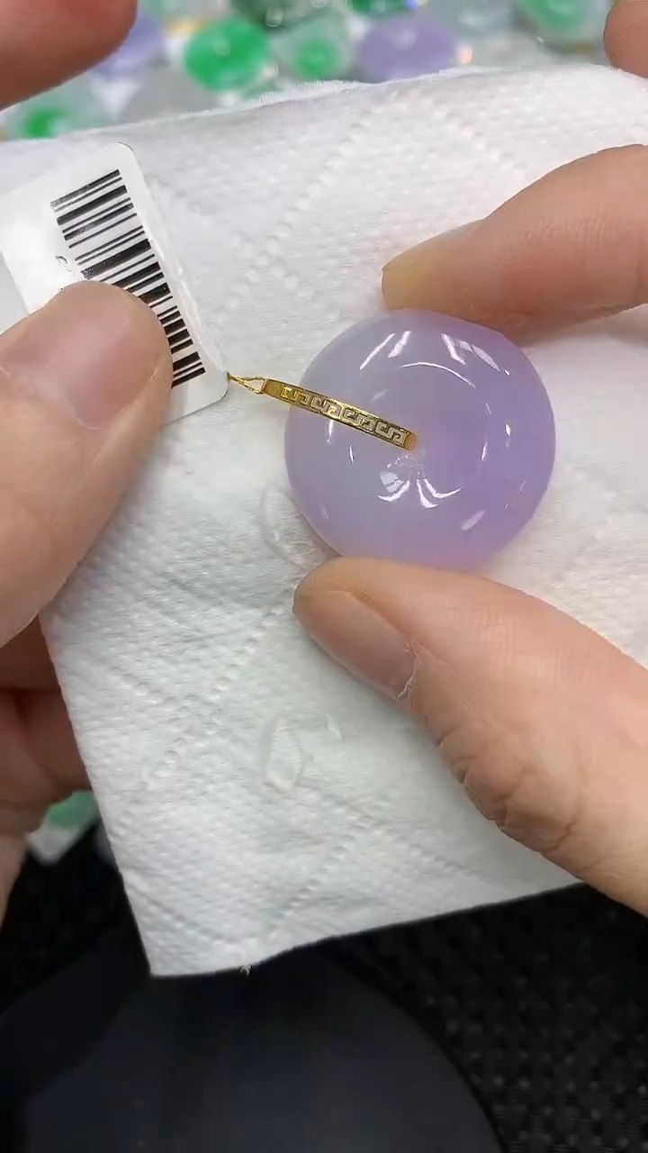 颈饰18K金镶嵌翡翠a货支持复检百元以上9元证书费自理