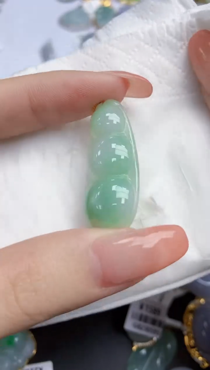 【闪购商品】翡翠颈饰18K金镶嵌天然缅甸翡翠A货