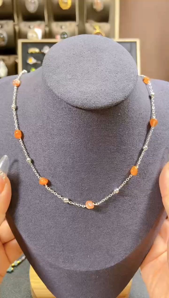 南红玛瑙未镶嵌颈饰双