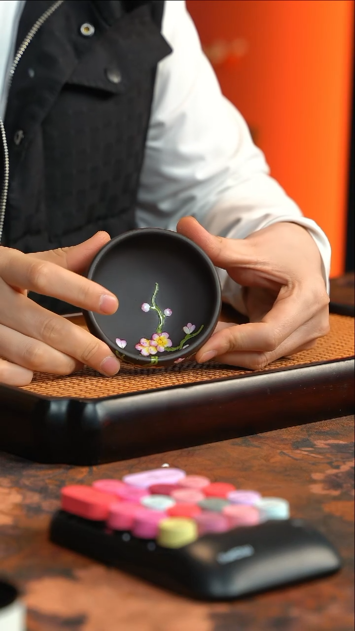 5梅花普尔杯 乌金砂