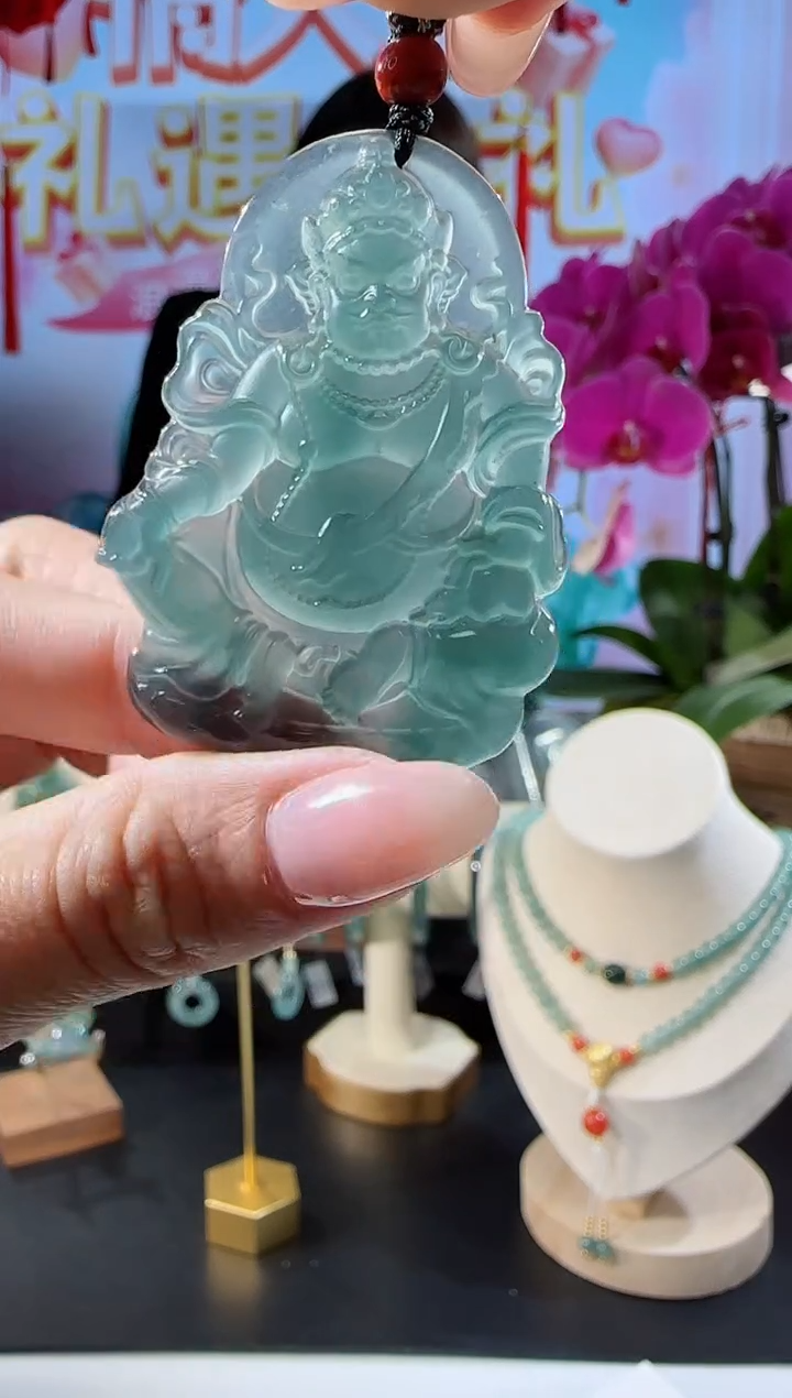 【闪购商品】翡翠吊坠(不含链)未镶嵌黄财神多样性发一