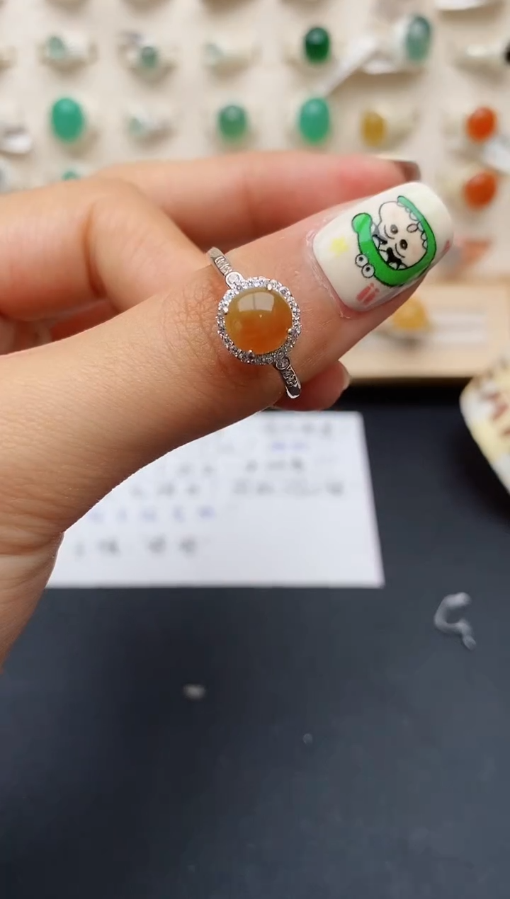 【闪购商品】翡翠戒指银S925镶嵌缅甸翡翠