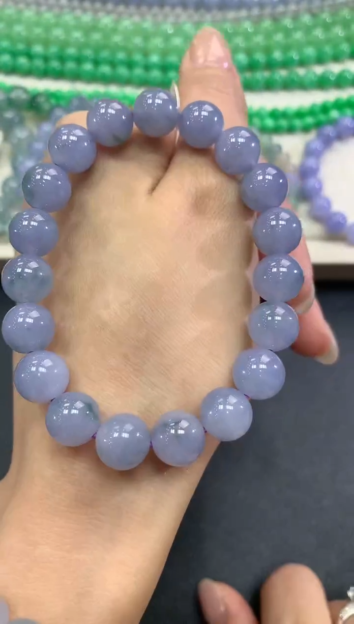 【闪购商品】翡翠手串未镶嵌w184紫货有色差