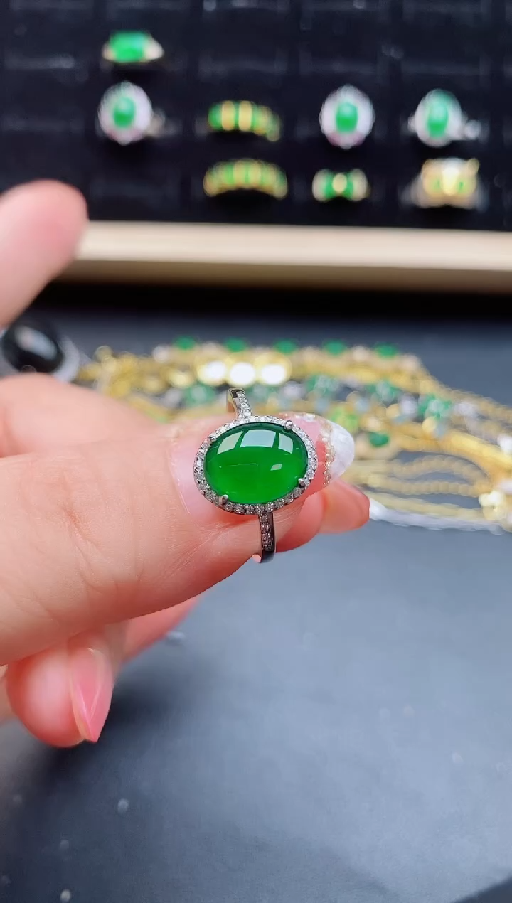 【闪购商品】翡翠戒指银S925镶嵌1211