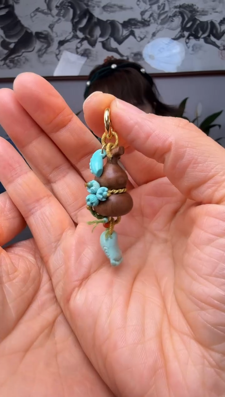 【闪购商品】绿松石提溜银S925镶嵌时尚百搭A1767