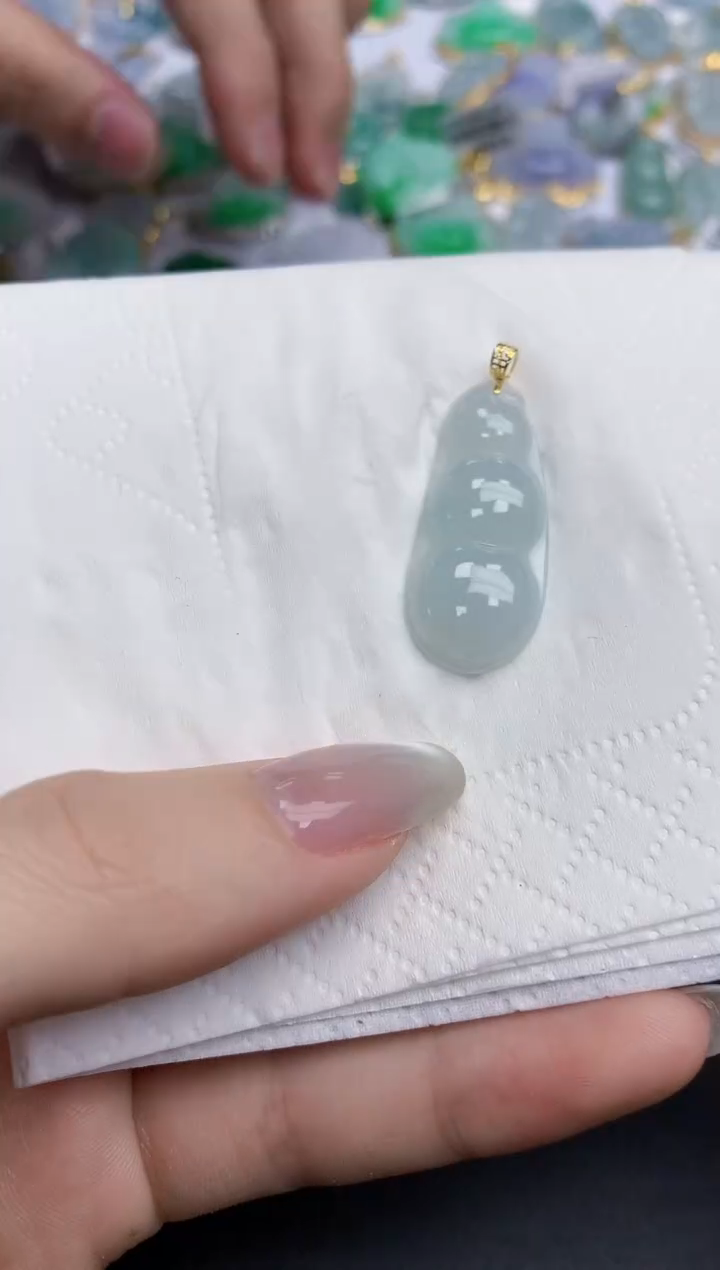 【闪购商品】翡翠颈饰18K金镶嵌天然缅甸翡翠A货