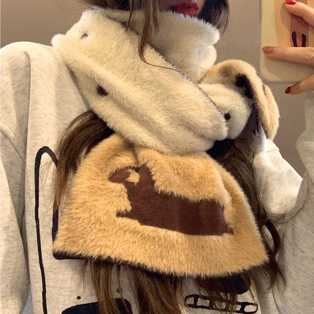 小动物可爱卡通围巾时尚潮流女