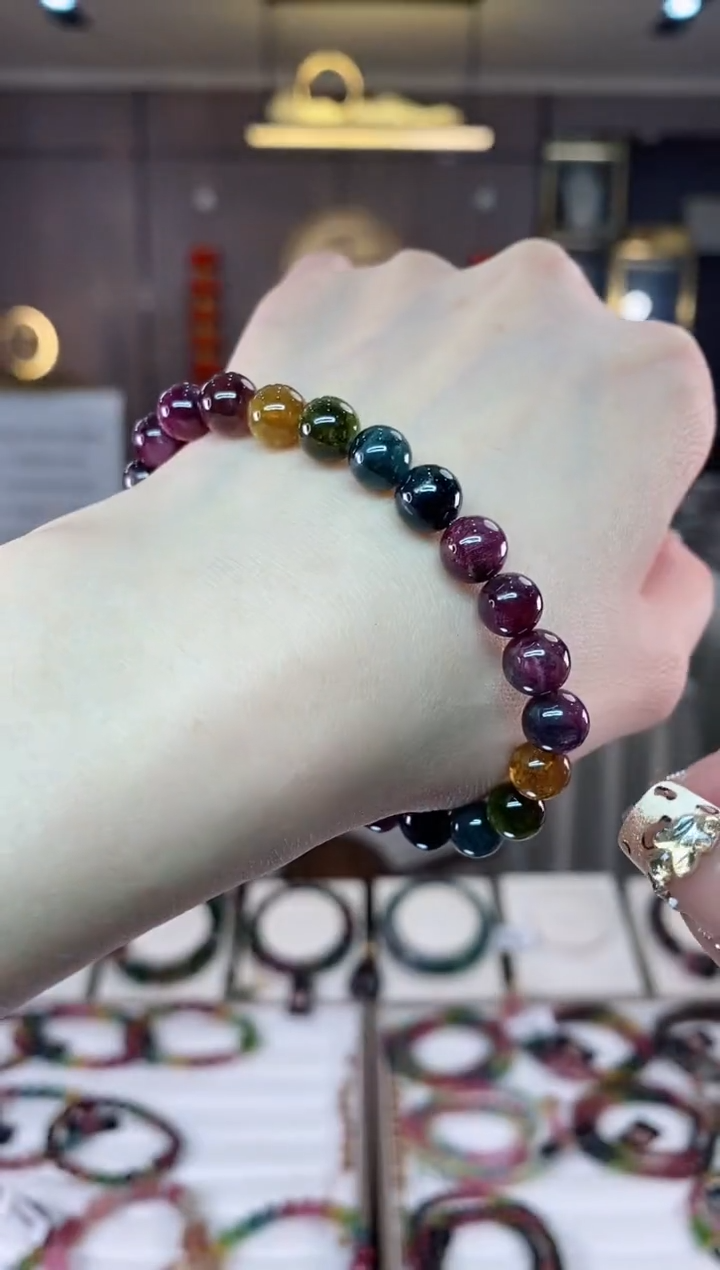 【闪购商品】碧玺单圈手串7mm+未镶嵌多样性发货一条dan