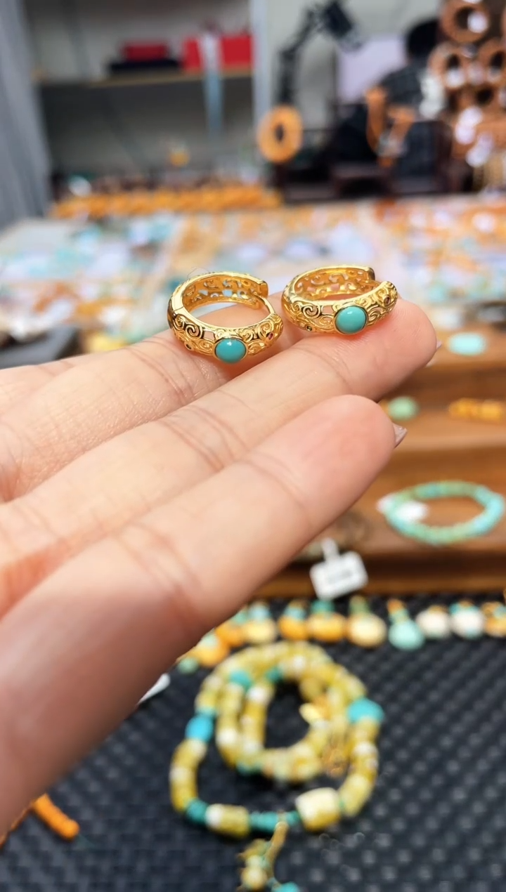 【闪购商品】琥珀耳饰未镶嵌耳环