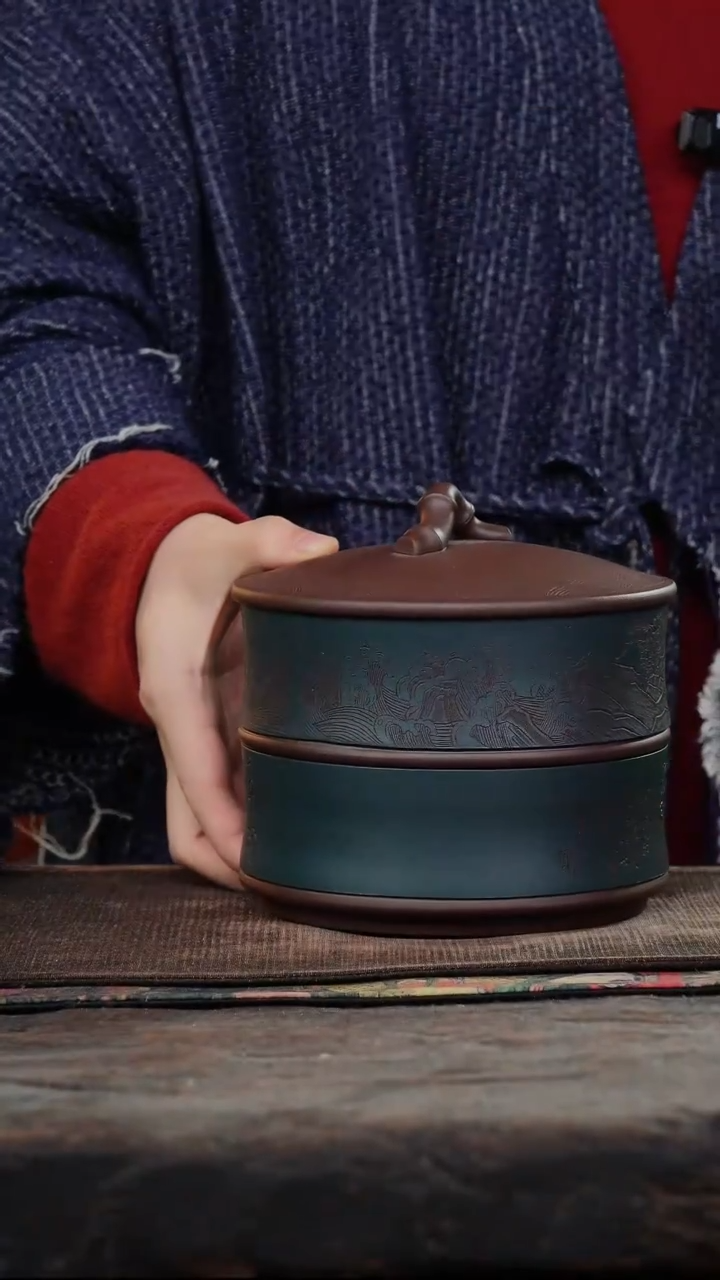 宝***3刻观沧海紫砂茶叶罐