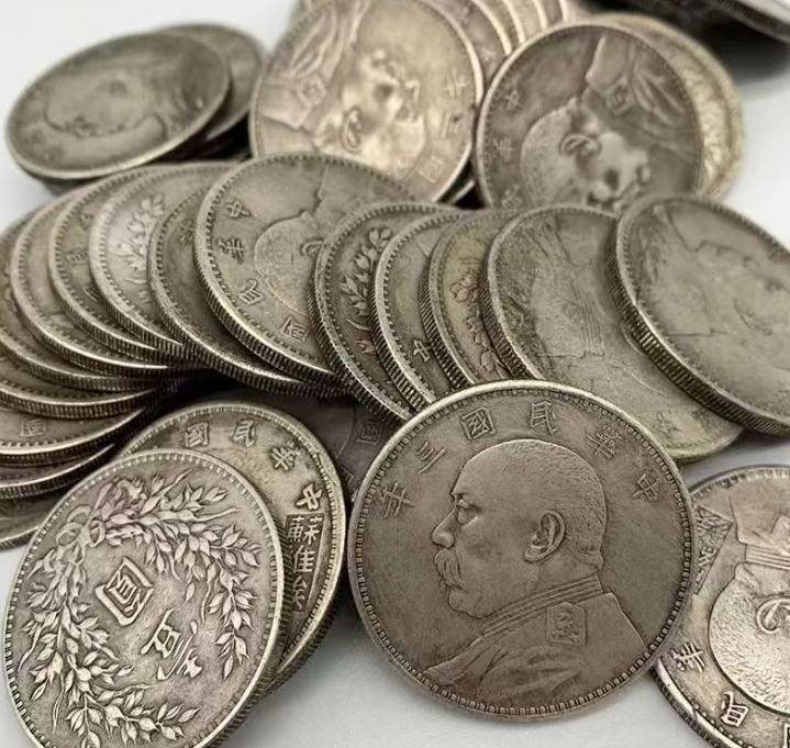 复古手工打磨工艺品大头龙洋单枚随机发