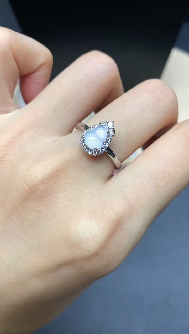 【闪购商品】翡翠戒指银S925镶嵌葫芦【多样性发其一】