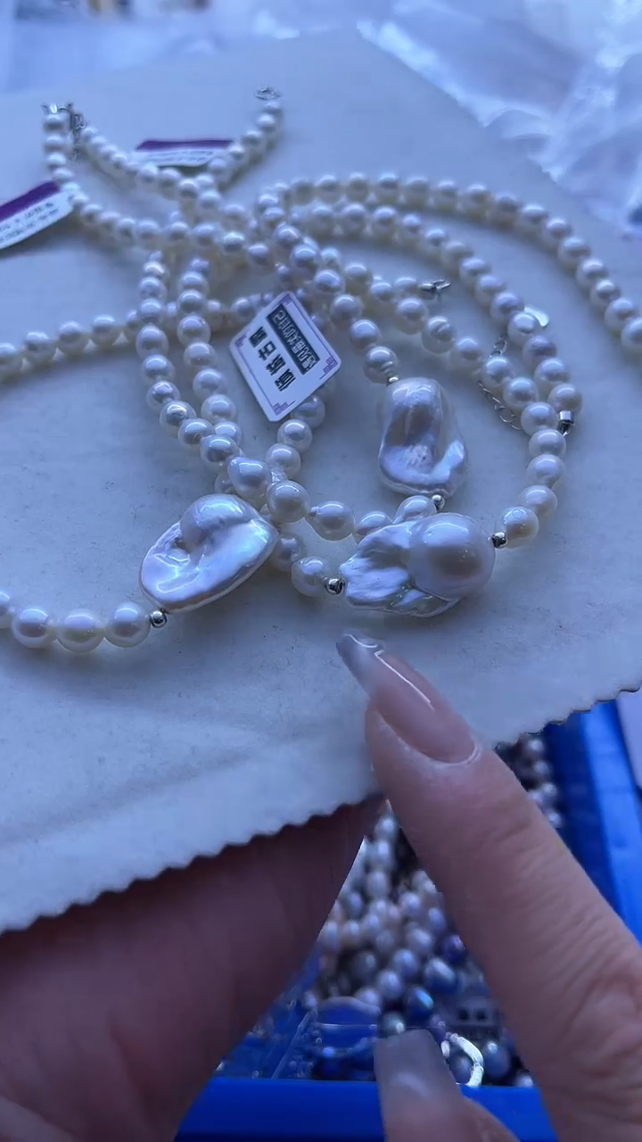 【闪购商品】淡水珍珠项链银S925镶嵌973