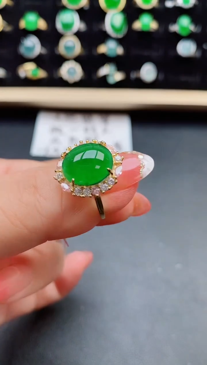 【闪购商品】翡翠戒指银S925镶嵌21212